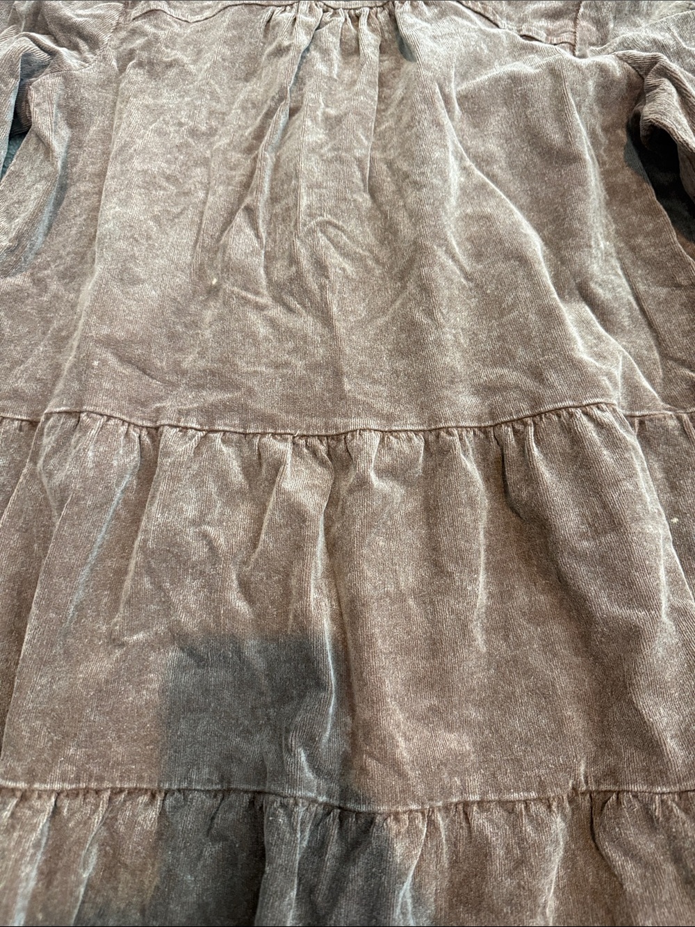 Womens Brown Tiered Velvet Dress - Picture 7 of 9